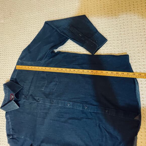 UNTUCKit Size XL Button-Up Denim Blue Wrinkle-Free Cinzano Shirt - Picture 6 of 11